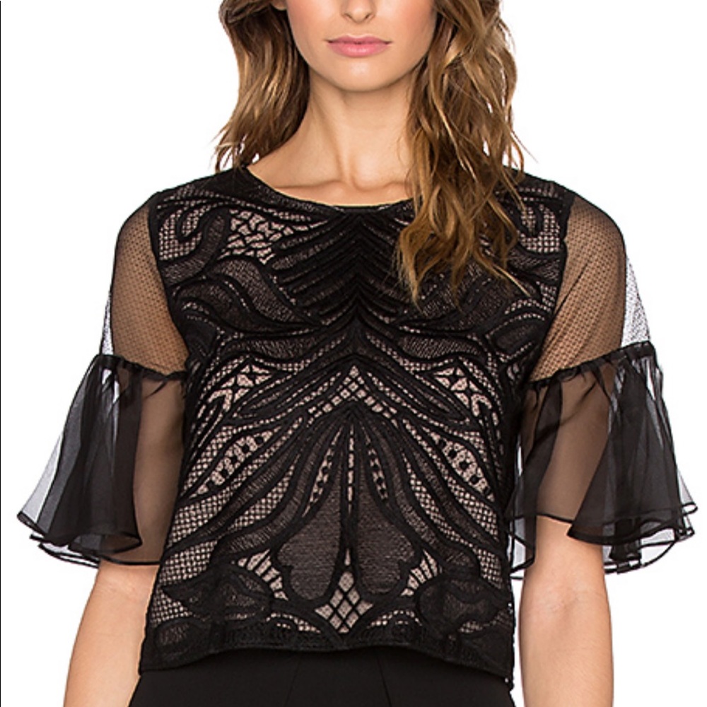 NEW! ALEXIS Women Leonard Organza Lace Top SIZE M